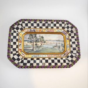 MacKenzie-Childs MacLachlan Hors D'oeuvre Tray Plate Dish 1991 2nd Ed Checkered